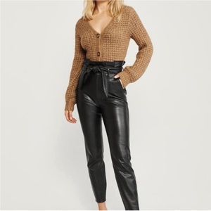 Abercrombie black leatherp pants